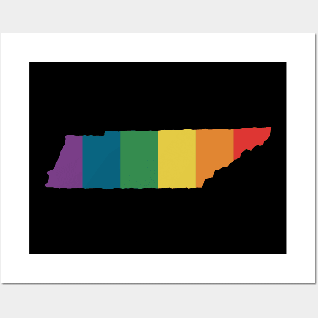 Tennessee State Rainbow Wall Art by n23tees